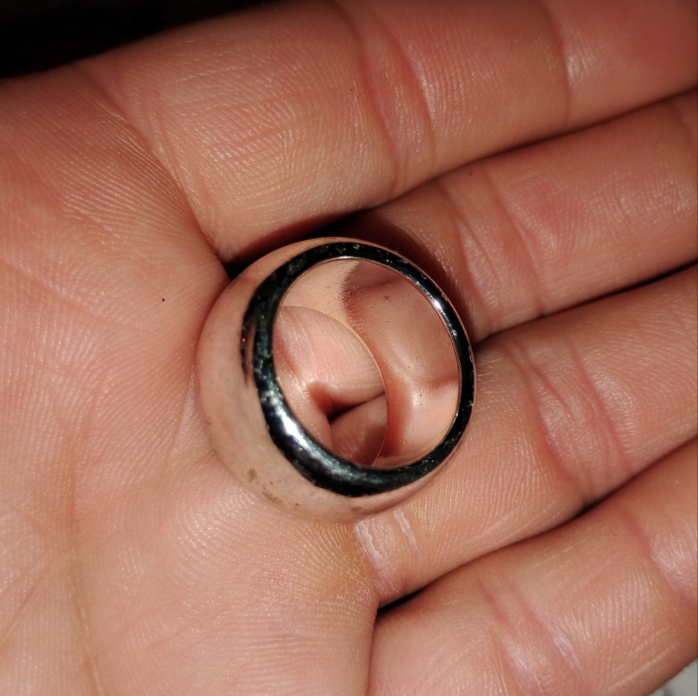 Vintage Silver Pinky Ring , Size Small, Thick Silver